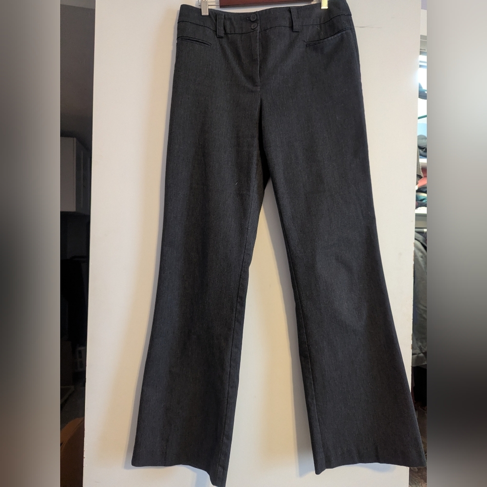 New York & Company Charcoal Trousers 10 Tall/Long